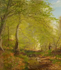 "I Lovspringtiden" by Hans Fischer, Öl auf Leinwand, sold Nov 2016