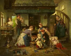 Franz Wieschebrink, Backtag, Öl auf Leinwand