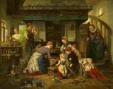 Franz Wieschebrink, Backtag, Öl auf Leinwand