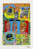 Lacrime blue by Friedensreich Hundertwasser, Farbserigrafie und Metallprägedruck auf FA 5 FABRIANO 50% COTTON (Wasserzeichen), sold Jun 2016