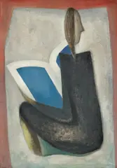 Das schöne Buch by Peter Herkenrath, Öl auf Rupfen, sold Jun 2016