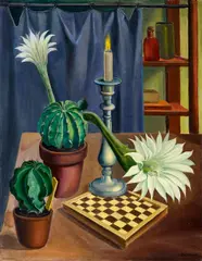 Stillleben mit Kakteen by Hans Otto Baumann, Öl auf Leinwand, sold Jun 2016
