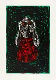 Jörg Immendorff, La Paloma, Farblinolschnitt auf Karton