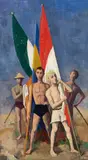 Fahnenträger by Karl Hofer, Öl auf Leinwand, sold Jun 2016