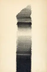 Schwarz-Weiss-Dynamik by Heinz Mack, Frottage (Wachskreide) auf Velin, sold Jun 2016