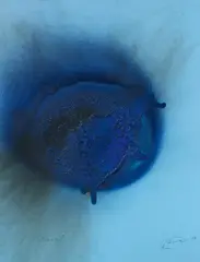 "Lava" by Otto Piene, Mischtechnik (Feuergouache) auf farbigem Karton, sold Jun 2016
