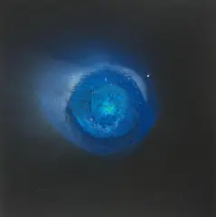 "Blue Sky" by Otto Piene, Mischtechnik (Feuergouache) auf schwarzem Tonkarton, sold Jun 2016
