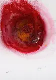 Otto Piene, Zwei Löcher gebrannt, Farbige Serigrafie und Reliefdruck auf leichtem Karton