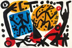 Ohne Titel by A. R. Penck, Öl auf Leinwand, sold Jun 2016