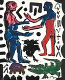 Ohne Titel by A. R. Penck, Öl auf Leinwand, sold Jun 2016