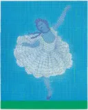 Thomas Bayrle, "Ballerina" (nach Degas, blau), Farbserigrafie auf leichtem Karton