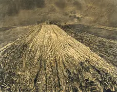 Weite Landschaft by Otto Pankok, Kohlezeichnung auf Papier, sold Jun 2016
