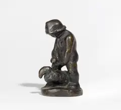 Junge mit Ente by Joseph Enseling, Bronze, sold Dec 2016