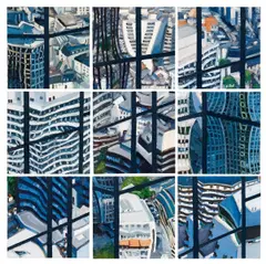 Ralph Fleck, "SPIEGELUNG (FRANKFURT)  I - IX", 1999