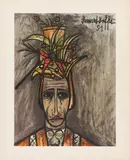 Bernard Buffet, Aus: Douze Aquarelles par Bernard Buffet 1949-1960, 1960, Mappe mit neun Farblithografien auf ARCHES (Wasserzeichen)