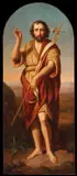 Bernhard Plockhorst, St. John the Baptist in a Landscape, Oil on arched canvas