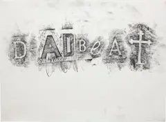 Dead Beat by Dan Colen, 2010, graphite on paper, offered Mar 2015