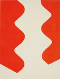 Sarah Crowner, The Wave (Electric Orange), 2014, acrylic on sewn canvas