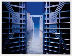 Catherine Yass, Lock (opening) 1, 2006, Ilfotrans transparency, light box