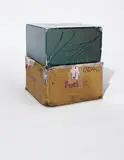 Walead Beshty, FedEx Medium Kraft Box (C) 2005 FedEx 157872 REV 10/05 SSCC, International Priority, Los Angeles-Brussels trk# 898775903583, January 6-9, 2012, International Priority, Oostende-New York, trk# 770729550804, August 1-5, 2014, (...), Long Island City-Beverly Hills, (...), (...), First Overnight, Los Angeles-Long Island City, trk # 772527201765, January 12-13, 2015, in 2 parts