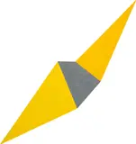Ronald Davis, Yellow Hinge, 2001, Golden acrylics on Komotex PVC