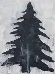 Tree by Donald Baechler, 2003, acrylic, fabric collage on canvas, offered Mar 2015
