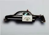 Peter Sarkisian, Registered Driver Flat Series: 1949 Ford Police Cruiser, 2008, inkjet print mounted to board, Sony PSP video player