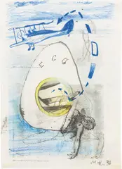 Ego (Selbstporträt) by Martin Kippenberger, 1996, colored pencil, ink on paper, sold Mar 2015