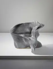 Mathias Bengtsson, “Slice” chair, circa 1999, laser-cut aluminum