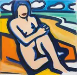 Tom Wesselmann, Blue Nude Drawing (12/17/99), 1999, oil on canvas