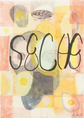 Sechs by Martin Kippenberger, 1996, colored pencil, ink on paper, sold Mar 2015