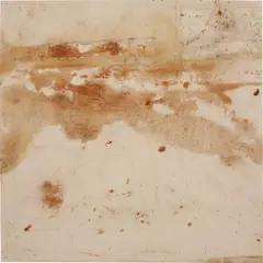 Oscar Tuazon, Untitled, 2012, rust, engine oil, charcoal, cement on canvas