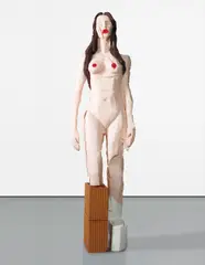 Urs Fischer, Untitled (Candle), 2001, wax, wick, pigment, bricks