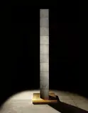 James Lee Byars, The Figure of Death, 1986, basalt, 10 pieces on gilded steel pedestal