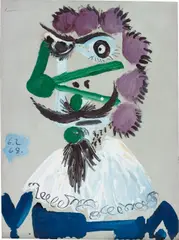 Pablo Picasso, Buste de Mousquetaire, 1968, oil on panel