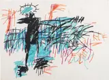 Untitled by Jean-Michel Basquiat, 1982, oilstick on paper, offered May 2015