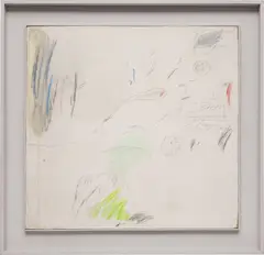 Untitled by Cy Twombly, 1960, wax crayon, lead pencil, oil based house paint on canvas, offered May 2015
