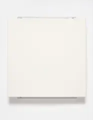 Robert Ryman, Sign, 1982, oil paint, Enamelac on stretched cotton with 2 aluminum brackets and 4 six-sided bolts