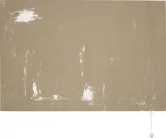 Analia Saban, Painting (with Brush), 2012, acrylic on canvas, plastic brush