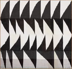 Alignment #11 by Brent Wadden, 2013, handwoven fibers, wool, cotton, acrylic on canvas, in artist's frame, sold May 2015