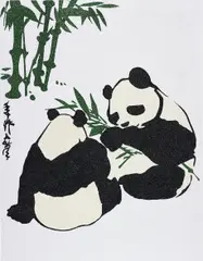 Rob Pruitt, Power of the Panda (Ancient Chinese Panda), 2000, enamel paint, glitter on canvas