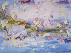 Petra Cortright, Access Easter Eggs, 2013, digital painting on aluminum