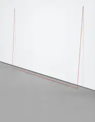 Fred Sandback, Untitled, 1972, red elastic cord