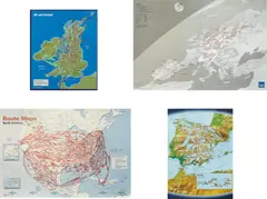 Routes III by Mona Hatoum, 2002, pen, pencil on printed maps, in 4 parts, sold May 2015