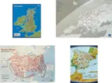 Mona Hatoum, Routes III, 2002, pen, pencil on printed maps, in 4 parts