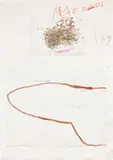 Cy Twombly, Dionysus, 1979, collage, tempera, crayon, and graphite on paper, on two sheets