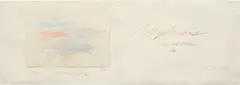Cy Twombly, Allusion (Bay of Napoli, Part I), 1975, collage, oil, crayon, pencil, on two sheets of drawing paper laid over paper