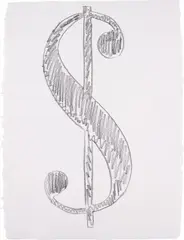 Dollar Sign by Andy Warhol, 1981, graphite on HMP paper, sold May 2015