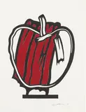 Roy Lichtenstein, Red Apple (Study), 1980, graphite, painted paper collage on paper
