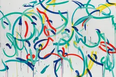 Aqua Etcetera by Sue Williams, 2001, oil on acrylic on canvas, sold May 2015